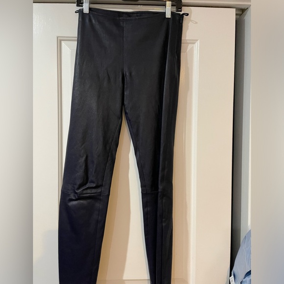 The row navy leather leggings zipper at ankle - Picture 1 of 7